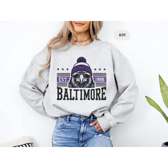 Baltimore Football Sweatshirt Unisex Crewneck, Ravens Fan Gift, Sports Team Apparel, Football Fan Gear, Gift for Him