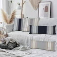 thumbnail image 4 of Ox Bay David 14" x 36" Striped Cotton Adult Decorative Throw Pillow, 4 of 12