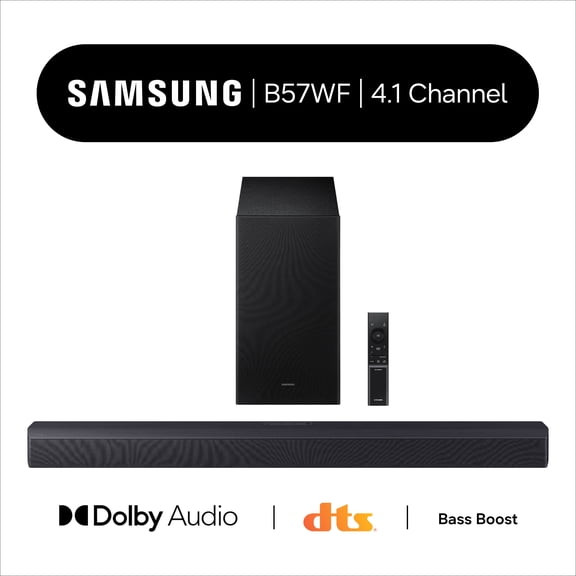 Samsung B-Series 4.1Ch DTS Virtual:X Soundbar with Subwoofer & Rear Speakers HW B57WF/ZA 2026