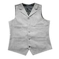 thumbnail image 4 of Huresd Men V-Neck Vest with Pockets Sleeveless Office Male Dressy Vintage Waistcoat Light Gray M, 4 of 4