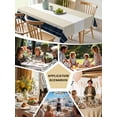 thumbnail image 6 of Navy Beige Striped Tablecloth Rectangle Table Cloths 54x108, Waterproof Tablecloth Outdoor Table Cloth, Gradient Geometric Blue White Washable Table Cover for Kitchen Dinning Party, 6 of 8