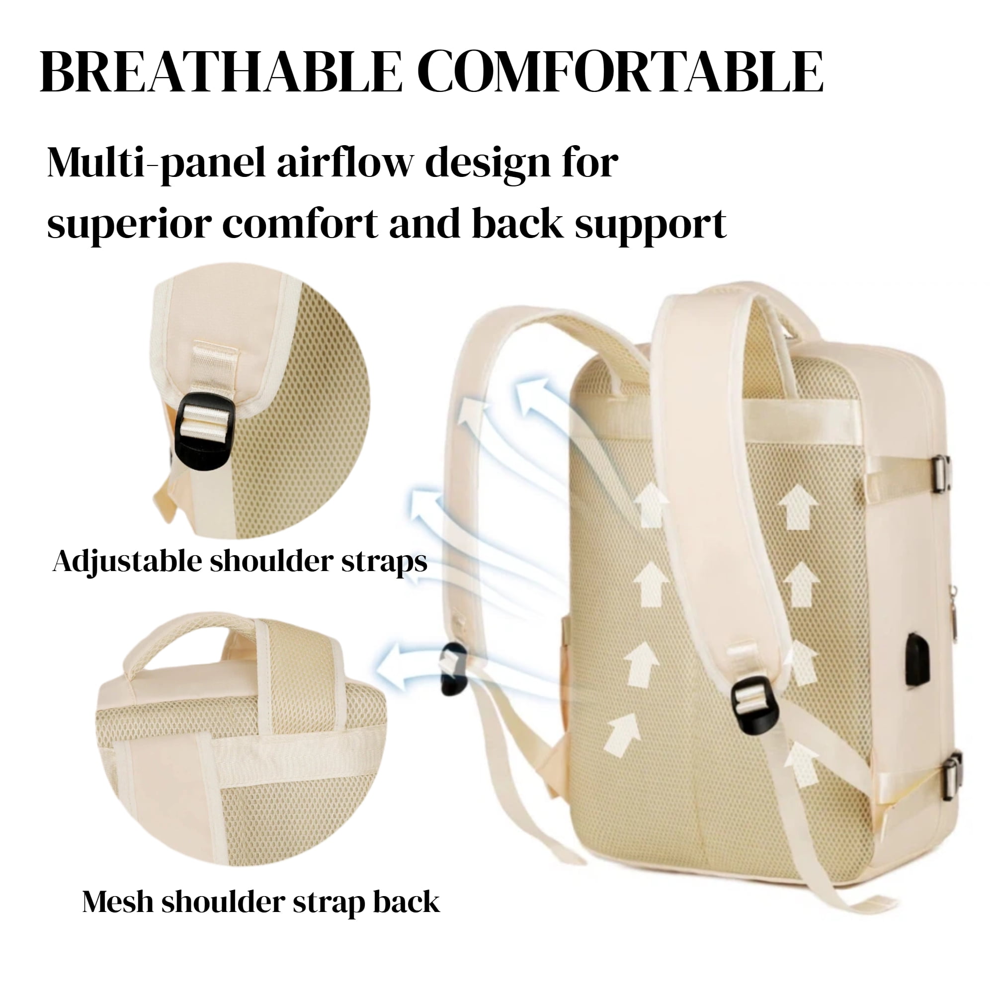 TRANSLINKTravel Backpack for Women Men TSA Carry On with USB Charging Port Weekender Essentials Backpacks fits 15.6" Laptop for Travel Weekender Business Hiking