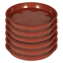 6 Pack Plastic Plant Saucer Heavy Duty Planter Saucers 10 inch Plant Pot Saucers Plastic Water Trays for Indoors and Outdoors Flower Plant Plant Drip, Terracotta