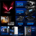 thumbnail image 3 of Computadora Escritorio Completa Xtreme PC Gaming AMD Radeon Vega 3 Athlon 3000G 16GB SSD 500GB Monitor 21.5 75Hz WIFI White juegos casuales, trabajo y estudio, 3 of 6