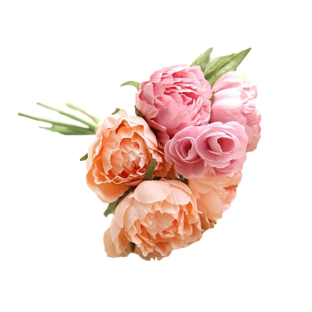 8 Heads Silk Peony Artificial Flowers Rose Wedding Bouquet Home Party/Decor 