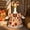 D, variant on suore Thanksgiving Goose Outfit, Porch Goose Costume Set Pumpkin Pie Maple Leaf Print Dress with Bow for 23 Inch Outdoor Garden Patio Lawn Statue Fall Thanksgiving Decor, Thanksgiving Gifts