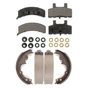 Transit Auto Front Rear Ceramic Brake Pads and Drum Shoes Kit for Car 1990-2002 Chevrolet Astro GMC Safari AWD KTN-100057