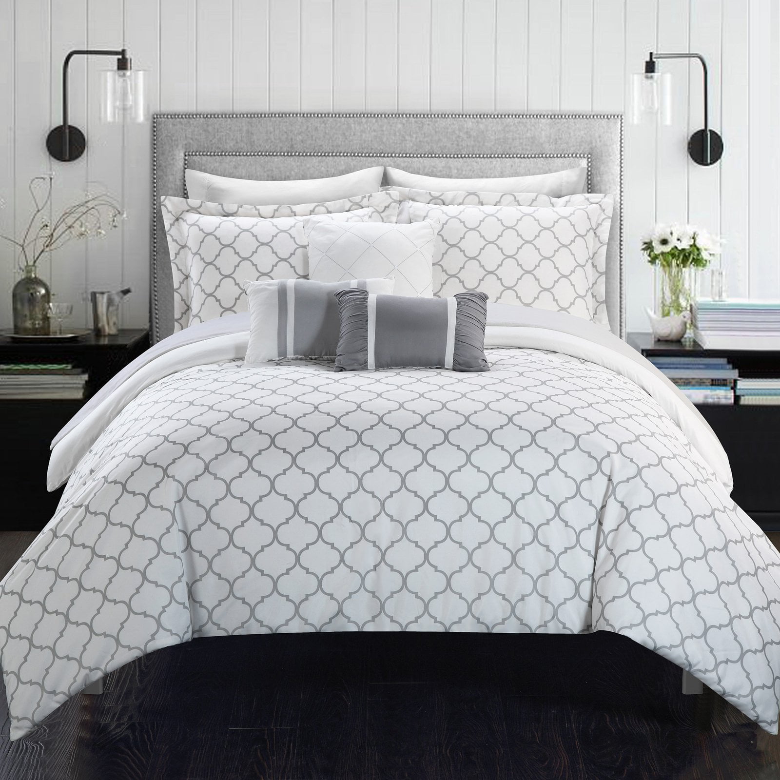 Chic Home Edney 10Piece Reversible Pinch Pleated Comforter Set, King