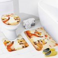 thumbnail image 4 of Cute Foxes with Autumn Leaves Shower Curtain Waterproof Bathroom Curtain Set with Hooks Home Decor Bathroom Curtains 4pcs, 4 of 6