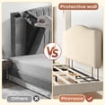 thumbnail image 5 of Pinmoco Upholstered Headboard for Queen Bed, Height Adjustable and Memory Foam Arc-shaped Head Board, Beige, 5 of 10
