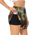 thumbnail image 1 of Balery Forest Maple Leaf Husky Pantalones cortos deportivos para mujer con forro y dos bolsillos, elásticos, para entrenamiento, gimnasio, yoga-Large, 1 of 7