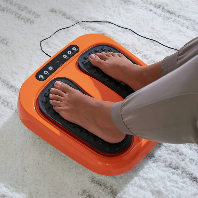 Foot Massager ? Vibrating Platform with Rotating Acupressure for Feet and  Legs with Remote Control Included by Bluestone (Orange)
