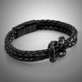 thumbnail image 2 of SERASAR Women's Premium Leather Bracelet "Knot" with stainless steel magnetic closure, Black 16cm, including gift box, 2 of 9