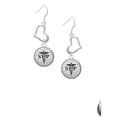 thumbnail image 2 of Delight Jewelry Silvertone Domed Black SLP Open Heart French Earrings, 2 of 4