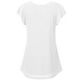thumbnail image 4 of Summer Saving Wycnly Womens Tops Summer Short Sleeve Crewneck Solid Tee Shirts Lightweight Casual Flowy Pleated Hem Tunic Blouses White s Under $5, 4 of 7