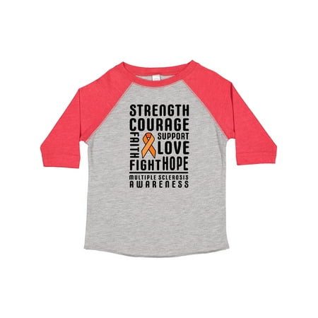 

Inktastic Multiple Sclerosis Awareness Strength Courage and Support Gift Toddler Boy or Toddler Girl T-Shirt