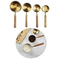 thumbnail image 5 of Stainless Steel Measuring Cups and Spoons Set Gold with Wooden Handle Metal Kitchen Measure Set for Kitchen Dry Liquid Food Baking, 5 of 6