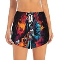 thumbnail image 2 of Rateoe Rock Skull Singer Printed 2 in 1 Women's Workout Shorts for Athletic Gym Running Shorts with Phone Pockets-Medium, 2 of 7