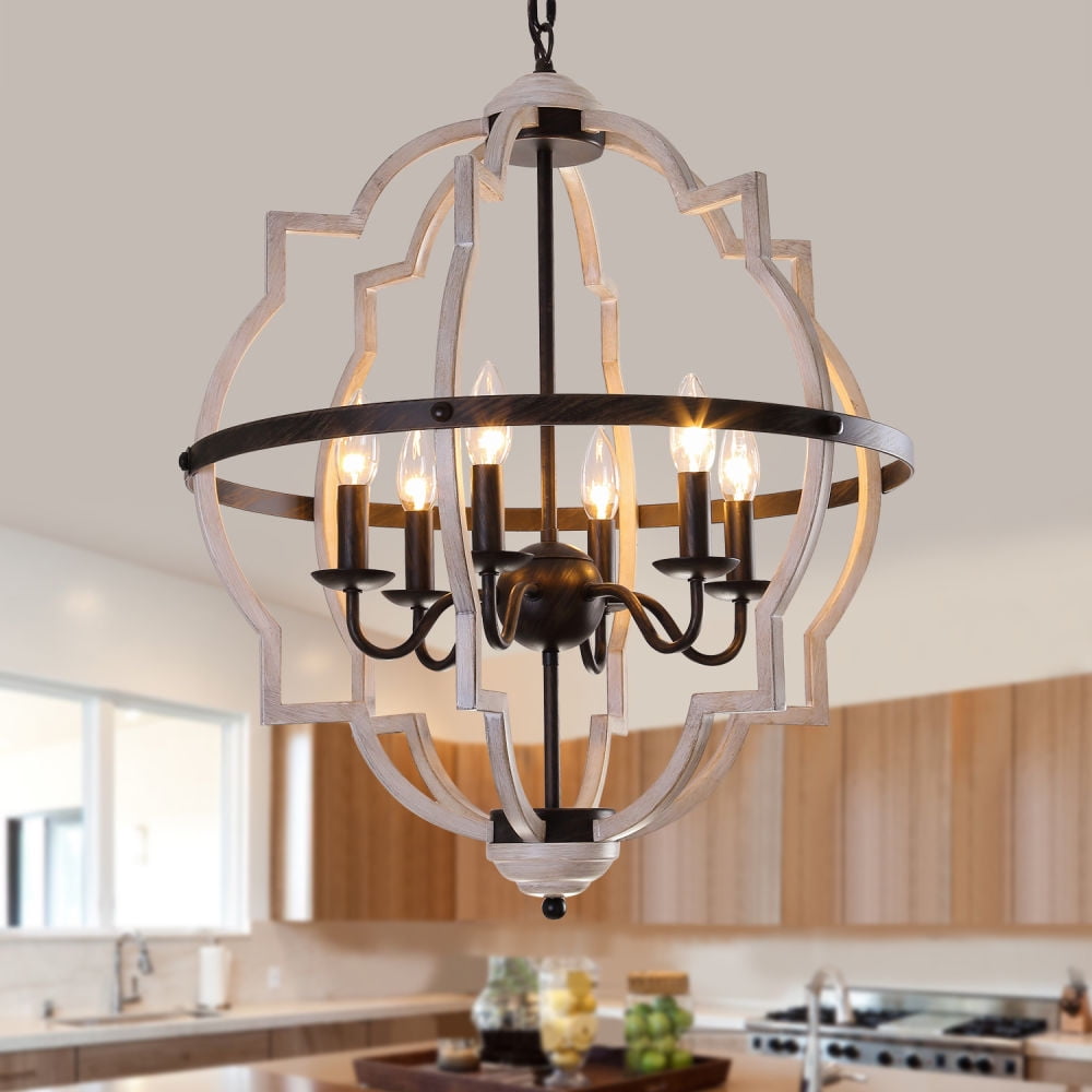 Kepooman 6-light Rustic Farmhouse Chandelier, Rustic Industrial Iron Chandeliers for Living Room Bedroom Kepooman 6-light Rustic Farmhouse Chandelier, Rustic Industrial Iron Chandeliers for Living Room Bedroom