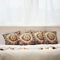 thumbnail image 4 of Ambesonne Floral Throw Pillow Cover Pack of 4, Botanical Colorful Circle, 4 Pcs-24" x 24", Orange Evergreen Pink, 4 of 5