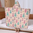 thumbnail image 5 of Princess Dress Castle Pattern Hooded Bath Towel，60"x35" for Ages 3 To 12 Kids, Quick Dry Lightweight Soft Microfiber Hood Beach Towel Cover Up for Kids, 5 of 7