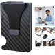 thumbnail image 2 of Cartera de fibra con bloqueo delgado para tarjetas de crédito, cartera con clip de dinero de metal para hombres (3 piezas, negro), 2 of 5