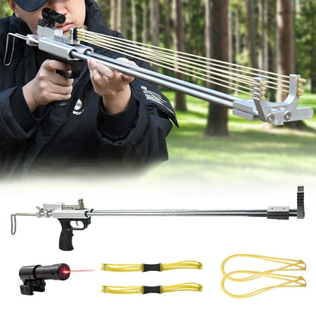 Runzkzy Extended Hunting Fish Shooting Slingshot with Fishing Wheel Sight Outdoor Catapult Package
