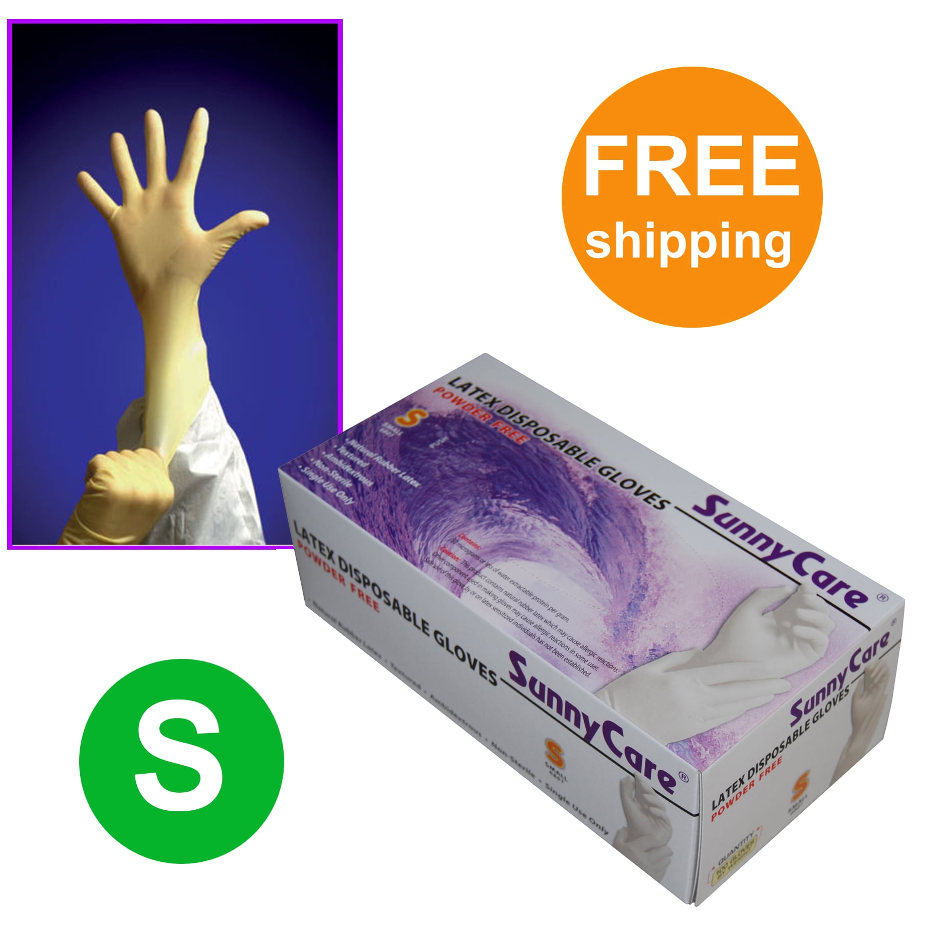 100 Vinyl Nitrile Free SunnyCare #6804 Powder Free Latex Disposable Gloves XL 