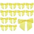 thumbnail image 1 of Uxcell Cinta de Atar con Moño de Satén, Gran Moño de Cinta de Satén Prehecho para Decoración de Regalos, Manualidades de Bolsas de Golosinas, Boda, Paquete de Regalo de Navidad, Amarillo, 1 of 5