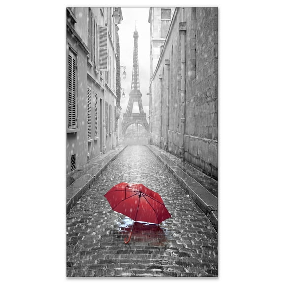 Designart 'Eiffel View from Paris Street ' Cityscape Photo Canvas Art Print
