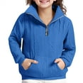 thumbnail image 6 of YunPes Girls Sweatshirts Knit Pullovers Lapel Half Zip Pullovers Girls Warm Sweatshirts Long Sleeved Tops Winter Autumn Sweaters, 6 of 8