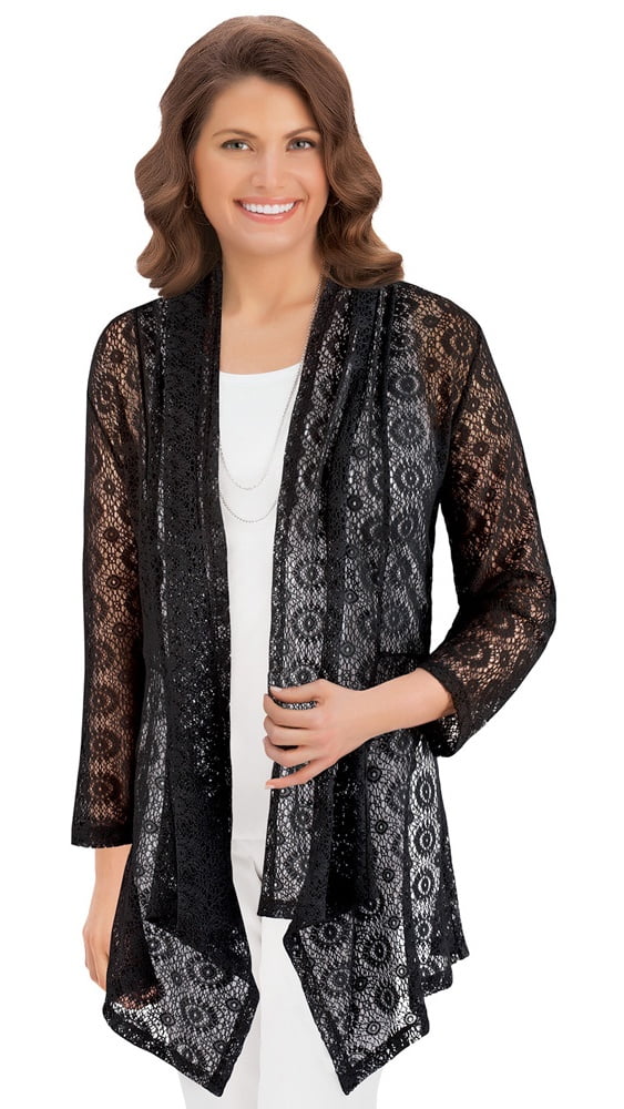 walmart black cardigan sweater