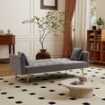 thumbnail image 4 of S-HOME Versatile 72 Inch Beige Velvet Sleeper Sofa With  Retro Style Ideal For Small Rooms And Cozy Interiors，Gray, 4 of 7