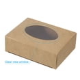 thumbnail image 5 of Uxcell 4"x3"x1" Paper Soap Box with Window Homemade Soap Boxes Oval Presents Packaging Boxes, Brown 30 Pack, 5 of 6