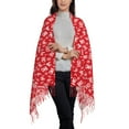 thumbnail image 3 of Cauagu Hohoho Print Women Wrap Shawl tassels Scarves Retro Scarf 77.6"X28.3", 3 of 8