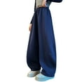 thumbnail image 2 of UACY Girls Oversized Wide Leg Sweatpants Baggy Loose Barrel Casual Lounge Athletic Pants Comfy Teen Girl Cute Y2K Joggers (Navy, 15-16 Years), 2 of 9