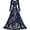 Blue, variant on Womens Celestial Dress Moon Star Print V Neck Long Sleeve Maxi Skirt Scalloped Fitted Waist Evening Party Gown Outfit