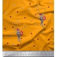 thumbnail image 1 of Soimoi Toile de Coton Cambier Feuilles & Lys Imprimé Floral 1 Yard 42 Inch Wide, 1 of 6