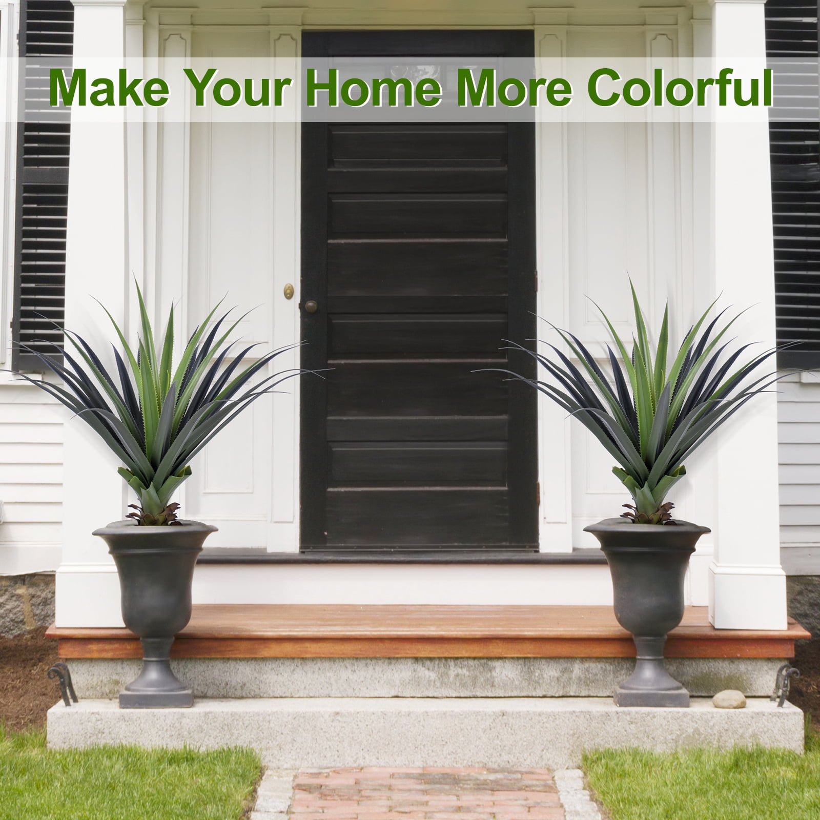3ft Artificial Spiked Agave Plant, Small Faux Floor Plant for Front Porch, Patio, Home, Office and Indoor Outdoor Decor