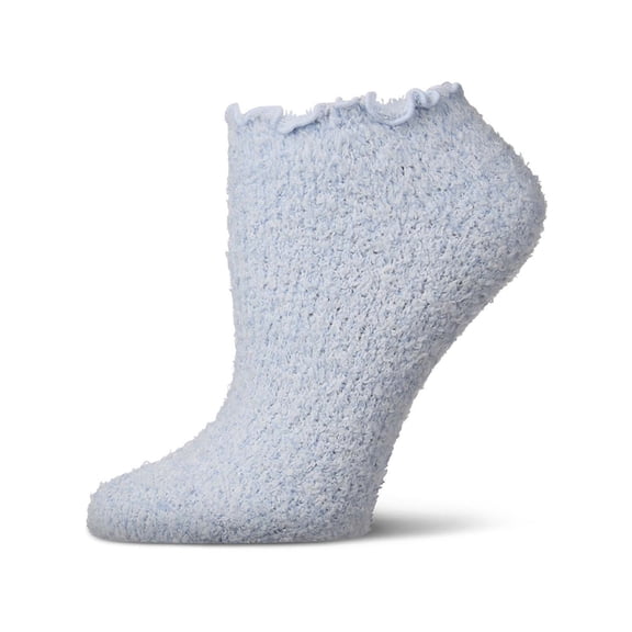 MeMoi Women's Marshmallow Scalloped-Edge Ultra-Plush Low Cut Sock - Womens - Female, 9-11, Mint