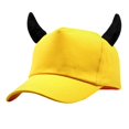 thumbnail image 2 of Baseball Cap Novelty Horned Halloween Hat Cotton Unisex Cosplay Costume Party Yellow by Baberdicy, 2 of 3