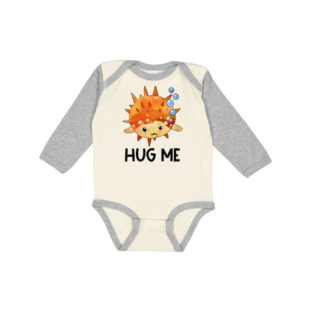 

Inktastic Hug Me Cute Pufferfish with Bubbles Gift Baby Boy or Baby Girl Long Sleeve Bodysuit