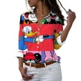 thumbnail image 1 of Disney-Camiseta de manga larga con botones para mujer, camisa informal con solapa y estampado 3D de Mickey, Minnie, Pato Donald, estilo Harajuku, y2k, novedad de 2022, 1 of 5