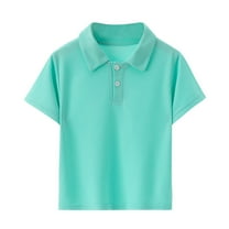 Kaemgyyd 4-13 Years Unisex Children Golf Shirt Summer Classic Short Sleeve Button Collar Tops Boys Girls Solid Sport Clothes