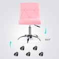 thumbnail image 6 of COSVALVE Armless Desk Chair Low Back 360°Swivel Adjustable Barber Home Office Chair w/Wheels(Pink), 6 of 19