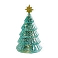 thumbnail image 2 of LED Glass Christmas Tree with Lights, Battery Operated Tabletop Decor, Frosted Glass Holiday Centerpiece for Mantel, Window, Fireplace, and Indoor Home Christmas Decorations, 2 of 6