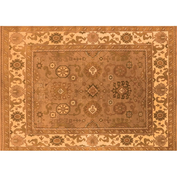 Ahgly Company Indoor Rectangle Oriental Orange Industrial Area Rugs, 2' x 4'