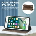 thumbnail image 6 of Dteck Wallet Phone Case for iPhone 8 Plus, iPhone 7 Plus RFID Blocking Credit Card Holder Kickstand Folio Flip Cover with Magnetic Closure, Brown, 6 of 10