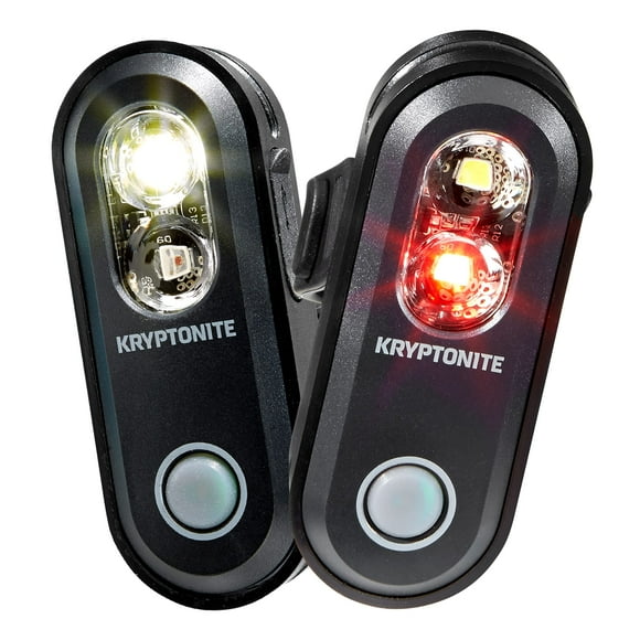 Kryptonite Avenue F-70 R-35 Dual 2-in-1 Bike Light, USB Rechargeable LED Bicycle Headlight and Rear Taillight, 10 Light Modes Runtime 20 Hours, cycling Accessories for Bike for Men Women