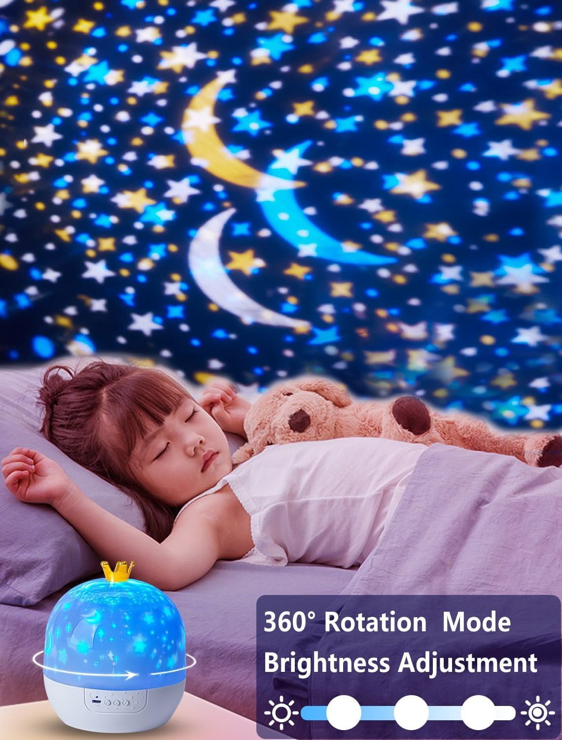 21 Sets of Films, Projector Night Light for  Bedroom, Ceiling,  Night Light Projector,  Galaxy Projector with 360? Rotation Dimmable for Girls, Birthday, Christmas, , Room Decor